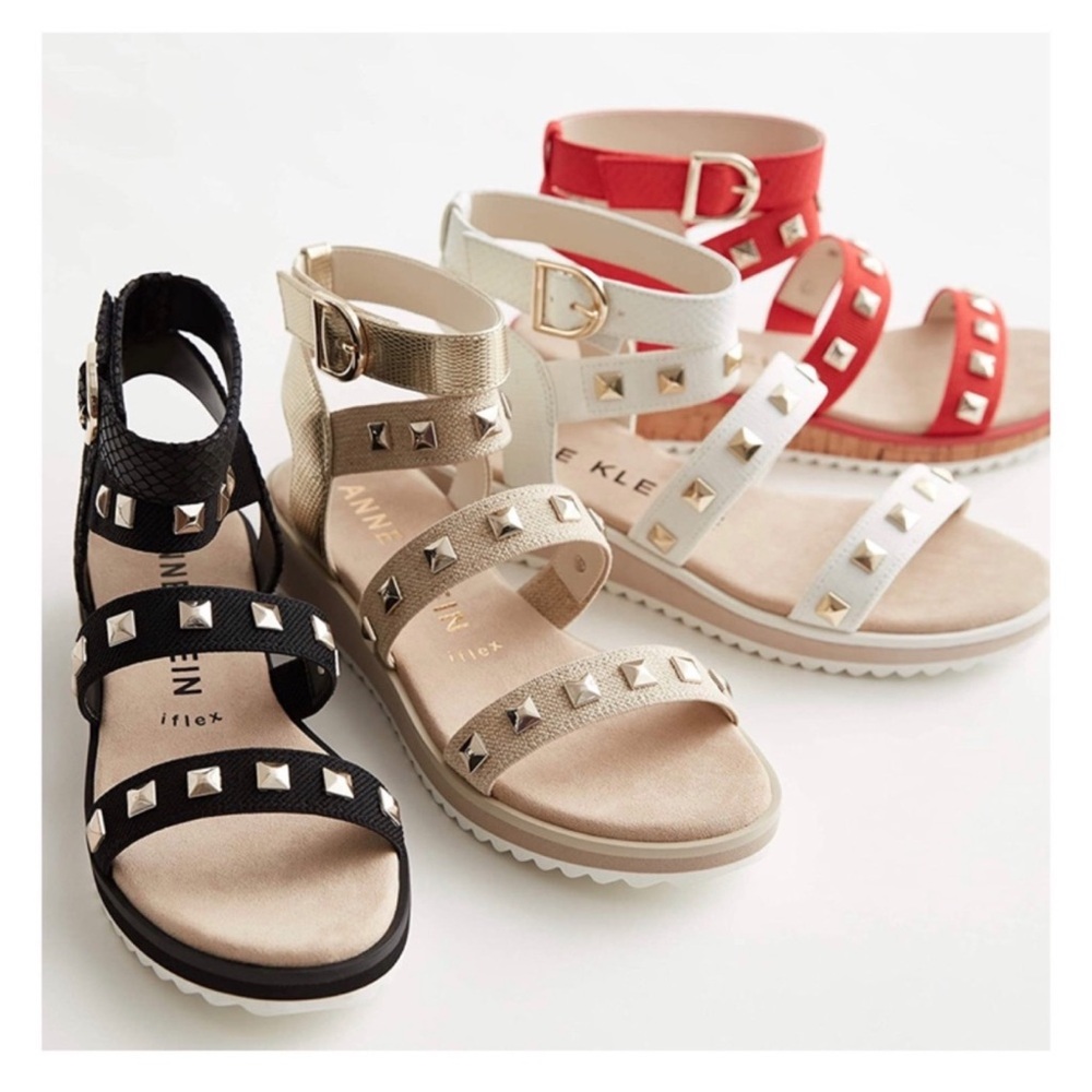 Anne Klein | AK Gold Studded Sandals